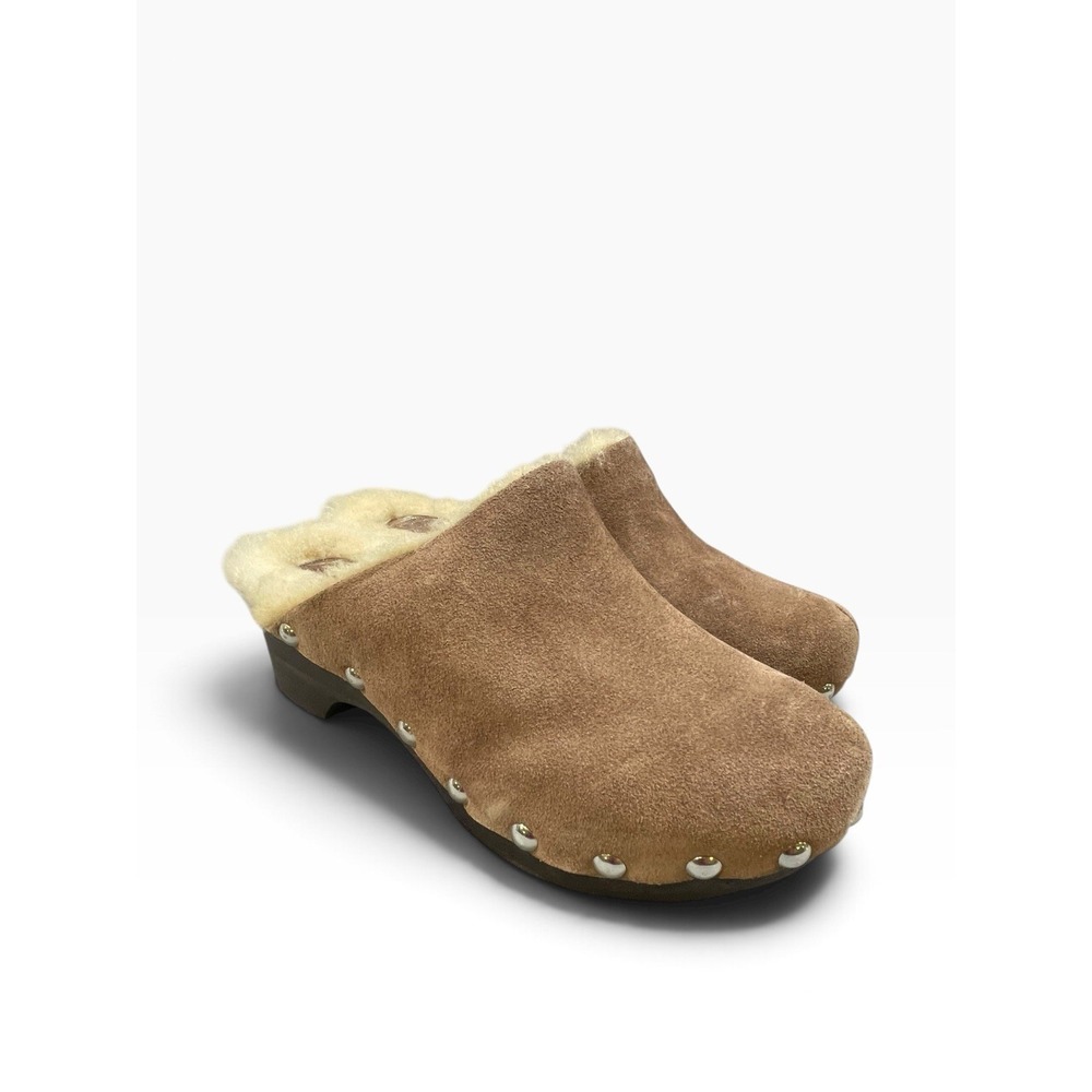 -NEW Matisse Mayfair Shearling Studs Suede Women's Clogs Size 8